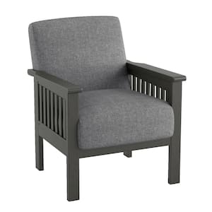 Copley Gray Textured Upholstery Solid Wood Frame Accent Chair