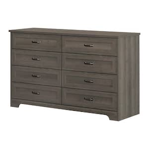 Prairie Gray Maple 8-Drawer 58-in. Double Dresser without Mirror