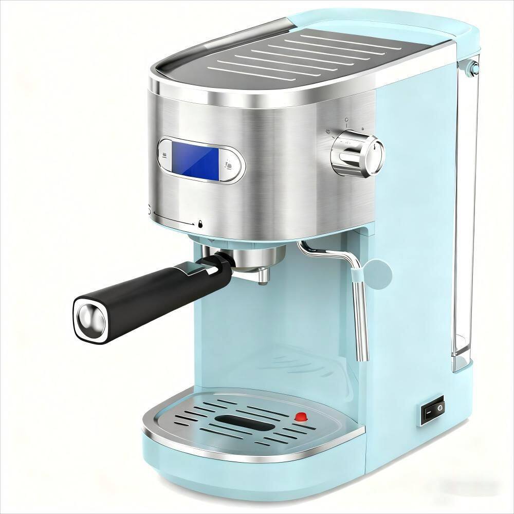 2-Cup Stainless Steel All in 20-Bar Semi-Automatic Espresso Machine with LCD Display and Steam Milk Foam in Blue price history on PriceWatchPro
