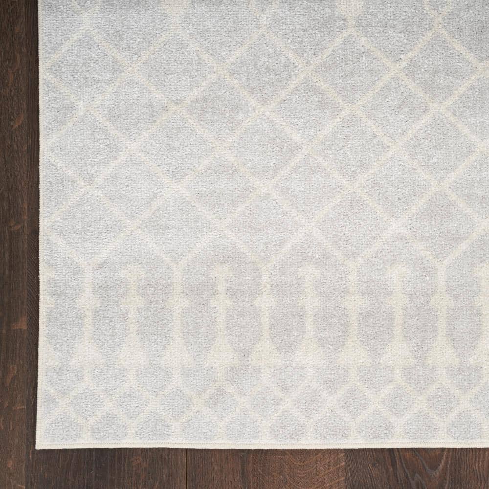 Astra Gray 12' x 15' Synthetic Trellis Washable Rug