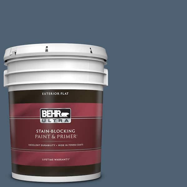 BEHR ULTRA 5 gal. #PPU14-19 English Channel Flat Exterior Paint & Primer