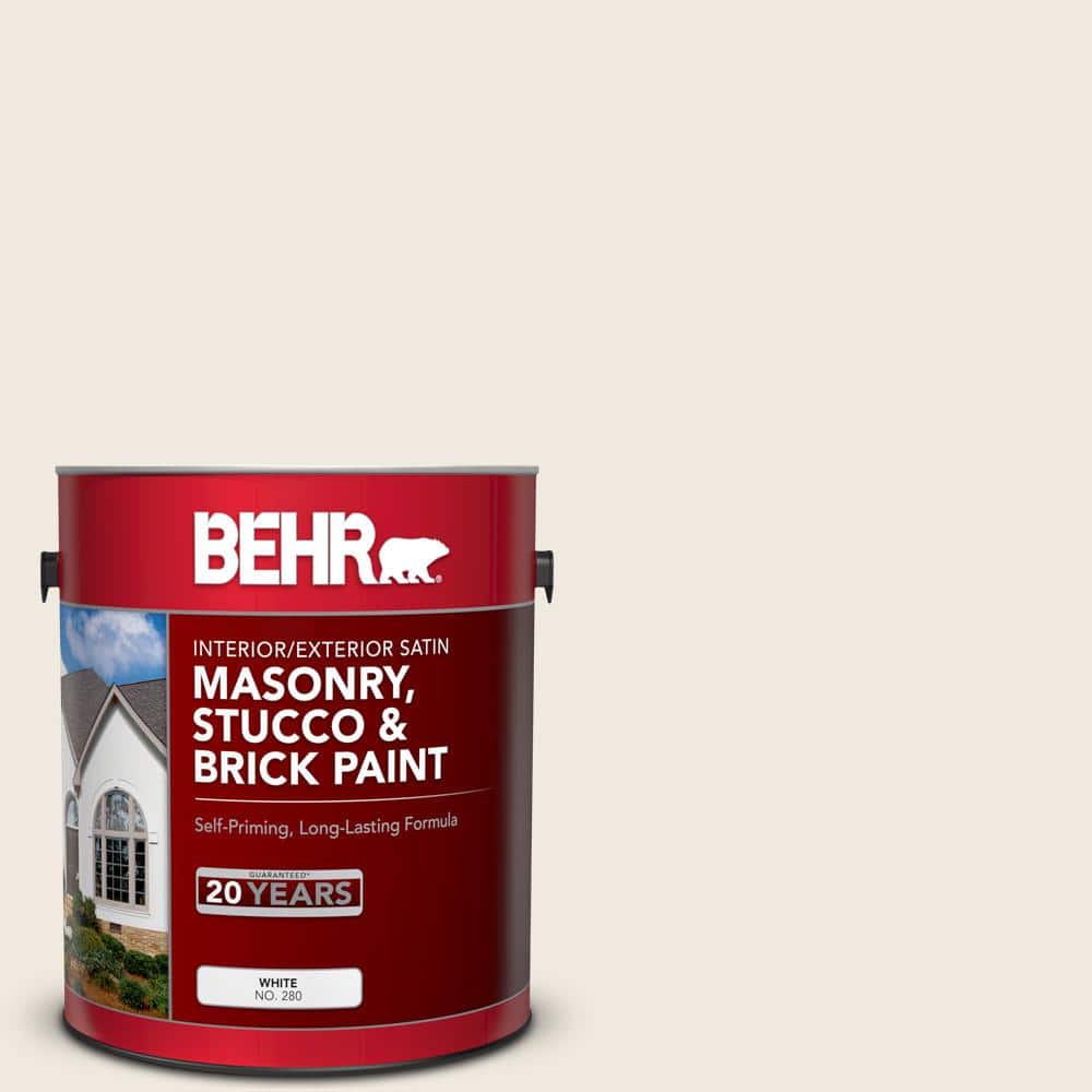 1 gal. #720C-1 White Truffle Satin Interior/Exterior Masonry, Stucco and Br
