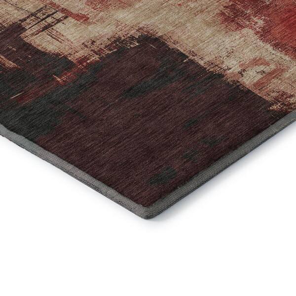 Mayfield Premium Machine Washable Abstract AMF1332 Brick 2 ft. x 3 ft. Area Rug