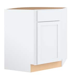 Courtland 36 in. W x 36 in. D x 34.5 in. H Assembled Shaker Sink Base Kitchen Cabinet in Polar White