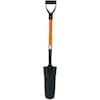 Ashman Online 27 in. L Fiberglass Handle Short Handle Drain Shape Teeth Shovel, D-Grip with Heavy-Duty Metal Blade Shovel (1-Pack) MiniDrainSpadeTeeth1Pk