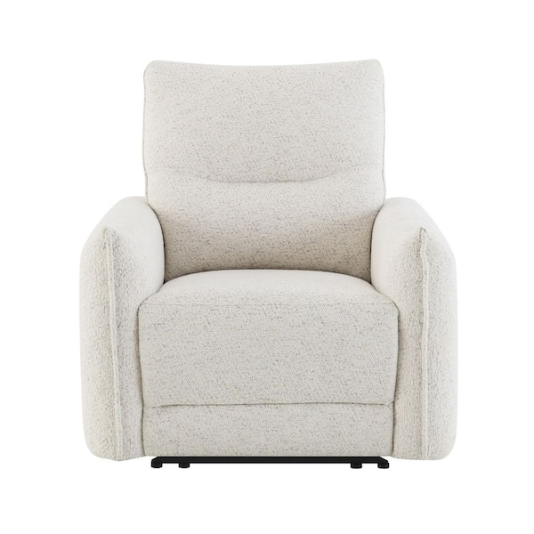 Lalisa White Chenille Glider Recliner