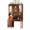 Nestfair 47.24 in Walnut Brown Computer Desk with 5 Drawers, Charging Ports, Bookshelf and Hutch Cabinet CDHL926D