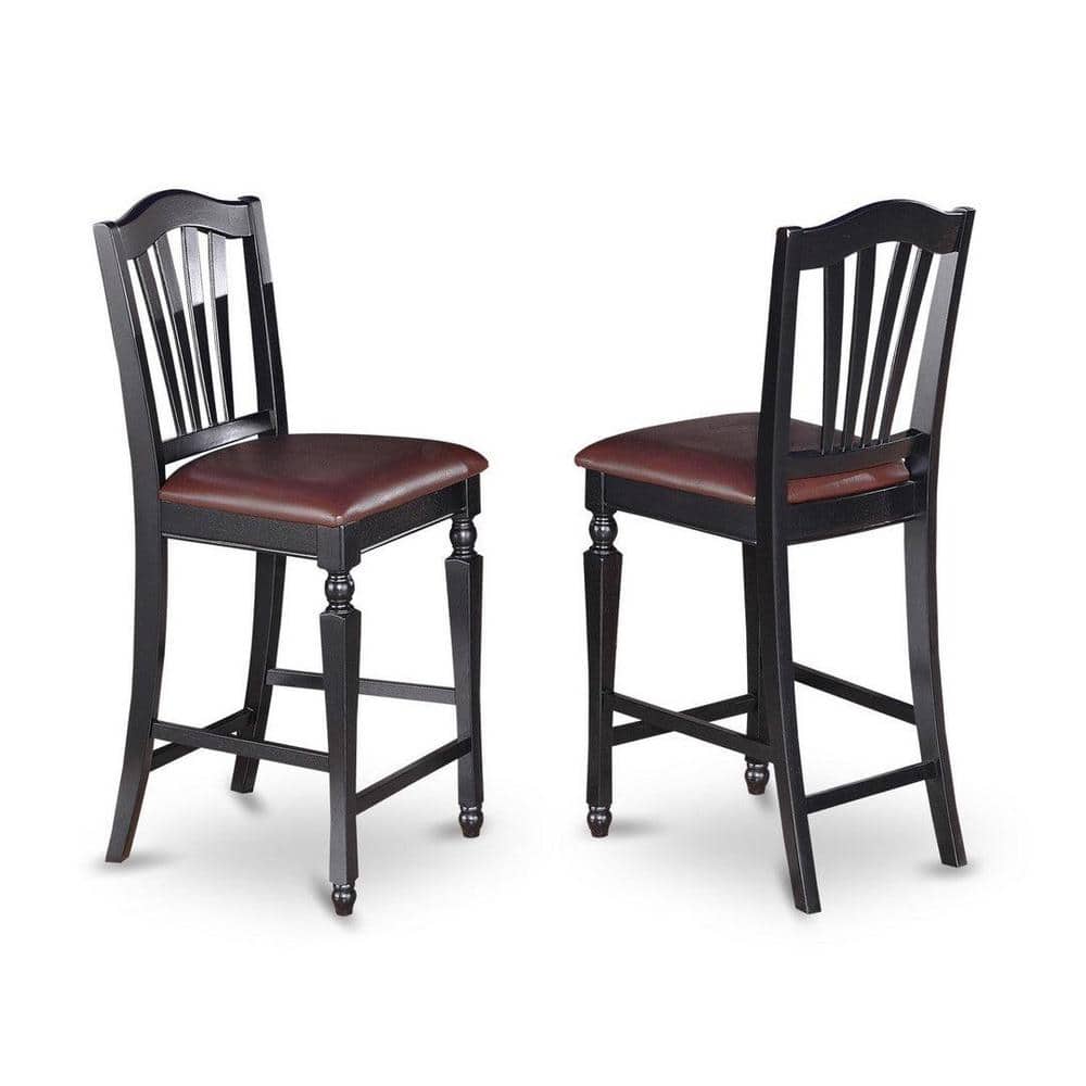 Cherry and Black Wood 5-Piece Counter Height Pub Set