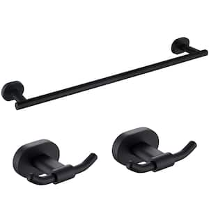 3 -Piece Bath Hardware Set with Mounting Hardware in Matte Black