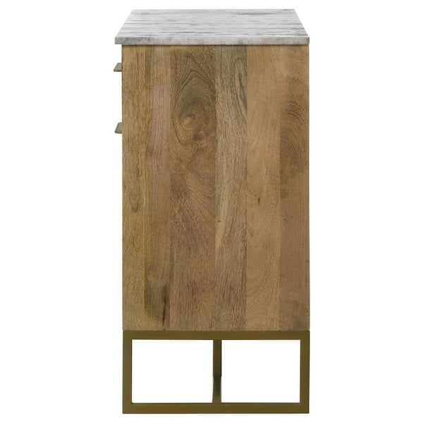 Coaster Home Furnishings Golden Oak Accent Cabinet with 2-Mesh Doors 951056  - The Home Depot