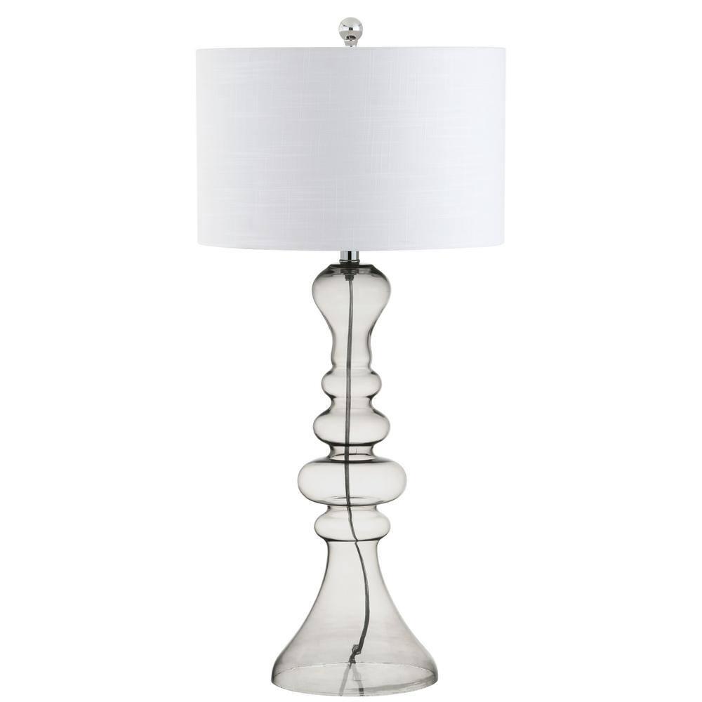 Madeline 35" Smoke Gray Curved Glass LED Table Lamp