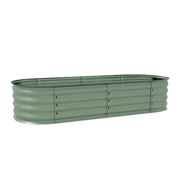 Siavonce Galvanized Raised Garden Bed Kit, Outdoor Steel Elevated Planter Box for Growing Flowers, Herbs and Vegetables, Green