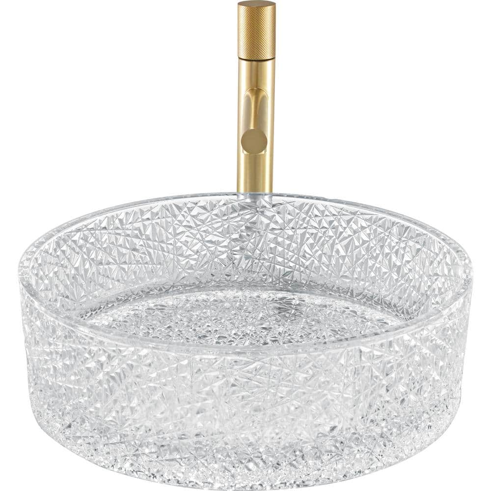 Stadium 16" Clear Tempered Glass Circular Vessel Sink