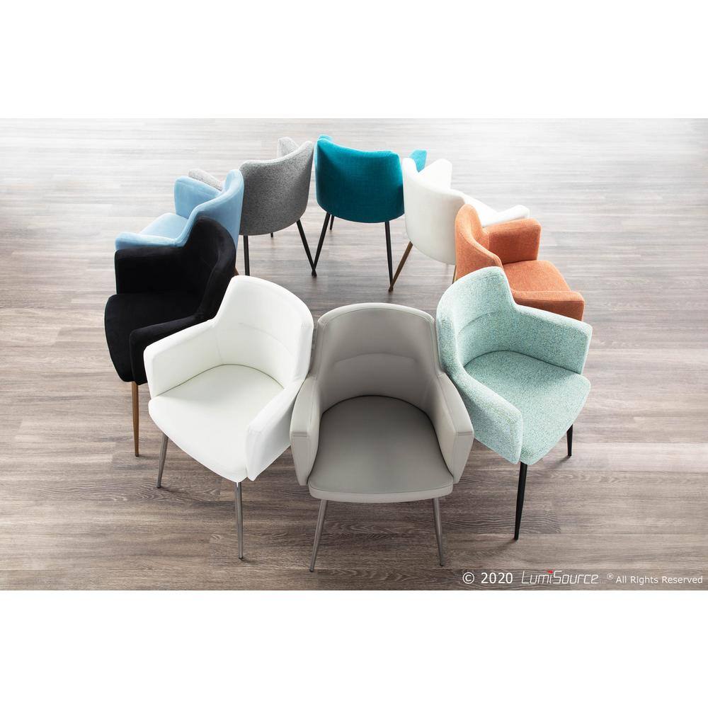 Elegant Cream Velvet Upholstered Arm Chair with Metallic Base