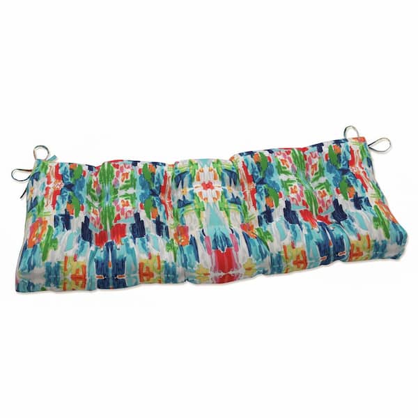 Pillow Perfect Novelty Rectangular Outdoor Bench Cushion in Blue