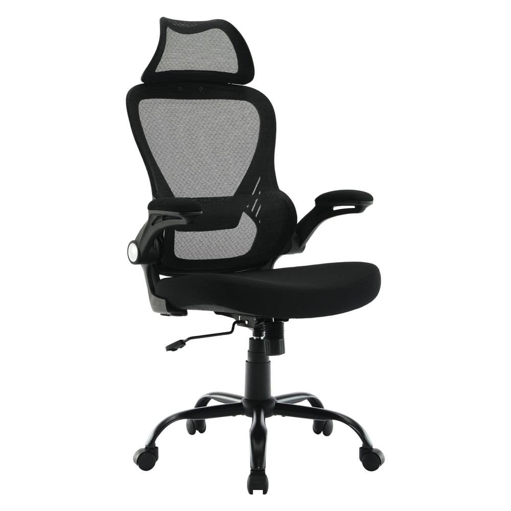 Black Mesh Back Executive Office Chair with Adjustable Arms