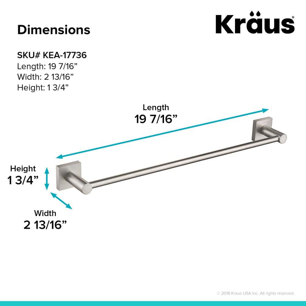 Ventus 18" Brushed Nickel Wall Mounted Towel Bar