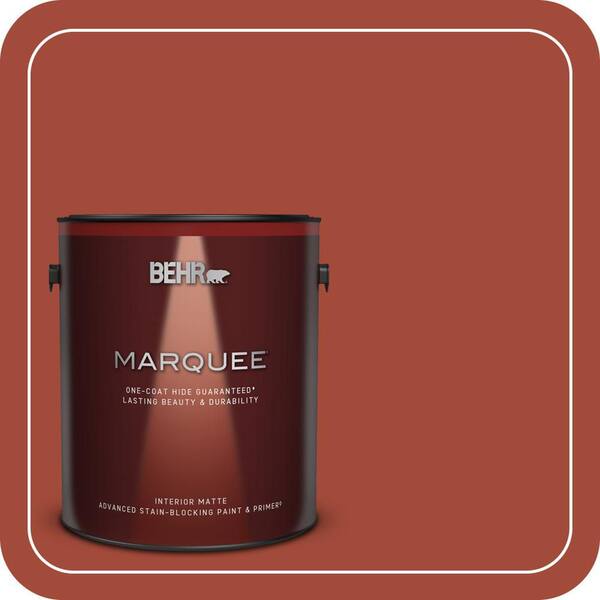 BEHR MARQUEE 1 gal. #200D-7 Rodeo Red Matte Interior Paint & Primer