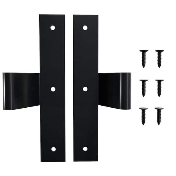 Steel Tek L-Hinge 17 in. L with 0 in. Offset w/ Installation Screws Sold as Pair 304 Stainless Steel Powder Coated Black