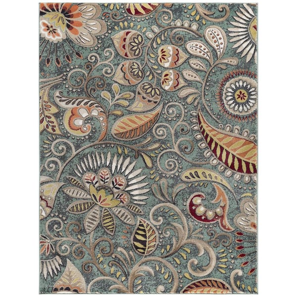 Capri Abstract Seafoam 8 ft. x 10 ft. Indoor Area Rug