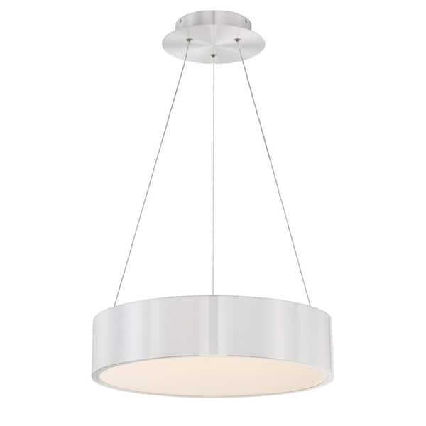 WAC Lighting Corso 18 in. 190-Watt Equivalent Integrated LED Brushed Aluminum Pendant with PC Shade