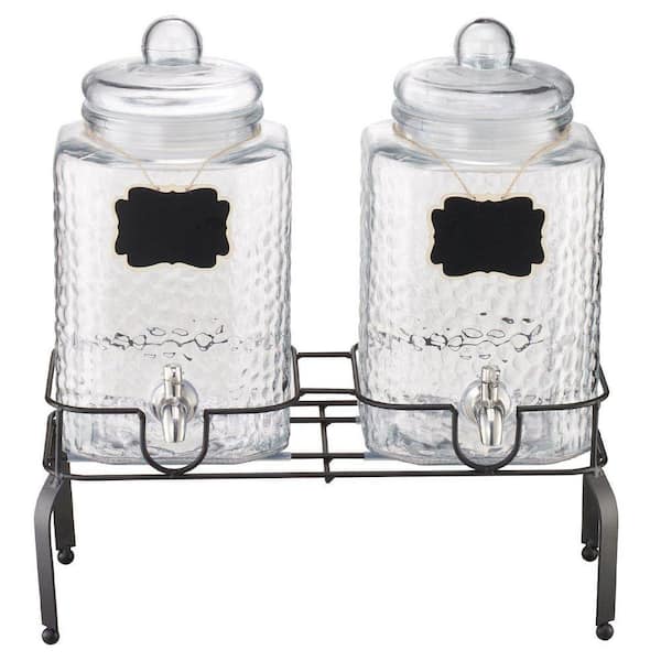 Drink Dispenser 1.5 Gal. Beverage Dispenser for Parties Glass with Stand 2-Piece