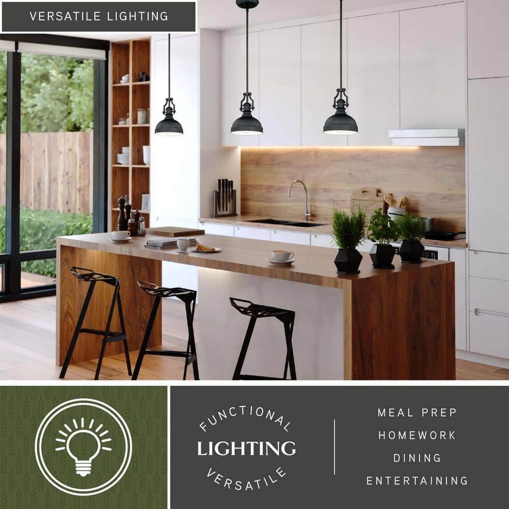 Mini Farmhouse Incandescent Glass Pendant in Oil Rubbed Bronze
