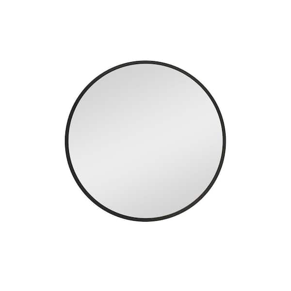 24 in. W x 24 in. H Black Round Metal Framed Wall Mount Bathroom Medicine Cabinet with Mirror