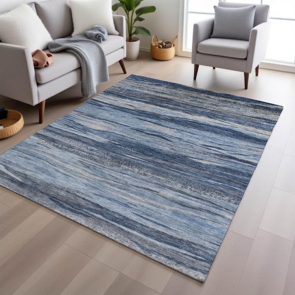 Chantille Machine Washable Indoor/Outdoor Abstract ACN1933 Blue 8 ft. x 10 ft. Area Rug