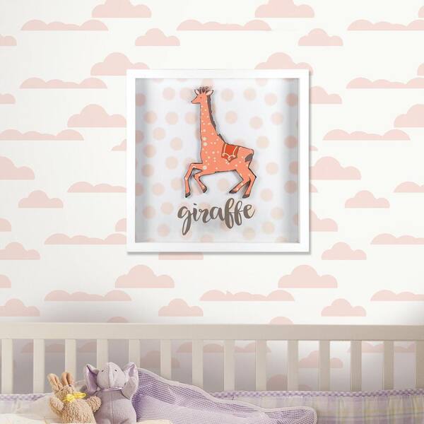 Linden Ave 10 in. x 10 in. Giraffe 1-Piece Shadowbox with Raised Shape