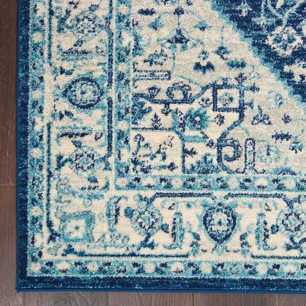 Nourison Tranquil Ivory/Light Blue 4 ft. x 6 ft. Persian Vintage 