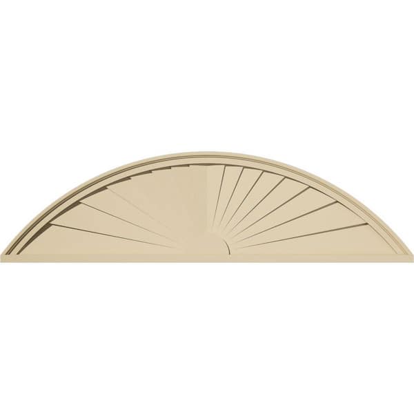 54-in W x 14-1/2-in H x 2-in P Segment Arch Sunburst Signature Urethane Pediment, Primed Tan