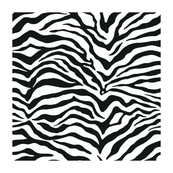 York Wallcoverings Zebra Skin Wallpaper White/Off White Paper Strippable Roll (Covers 56 sq. ft.)