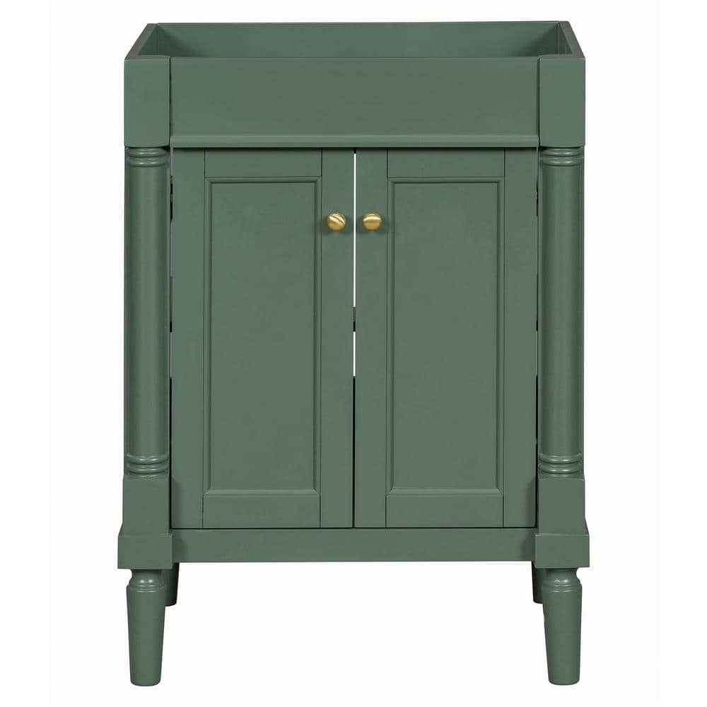 24 in. W x 18 in. D x 34 in. H Bath Vanity Cabinet without Top in Green wit
