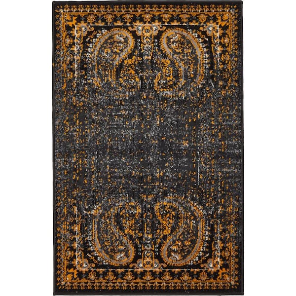 Unique Loom Imperial Anatolla Black 2' 0 x 3' 0 Area Rug