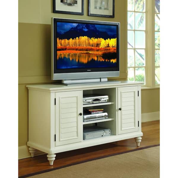 Home Styles Bermuda Brushed White Storage Entertainment Center