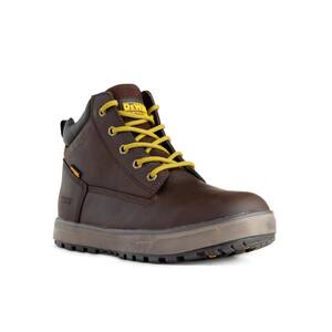 Men's Helix WP Waterproof 6 in. Work Boots - Steel Toe - Brown Size 8(W)