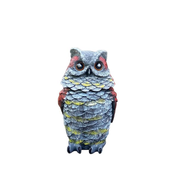 Oyezvary Fake Horned Owl Statue Solar Power with Motion Activated