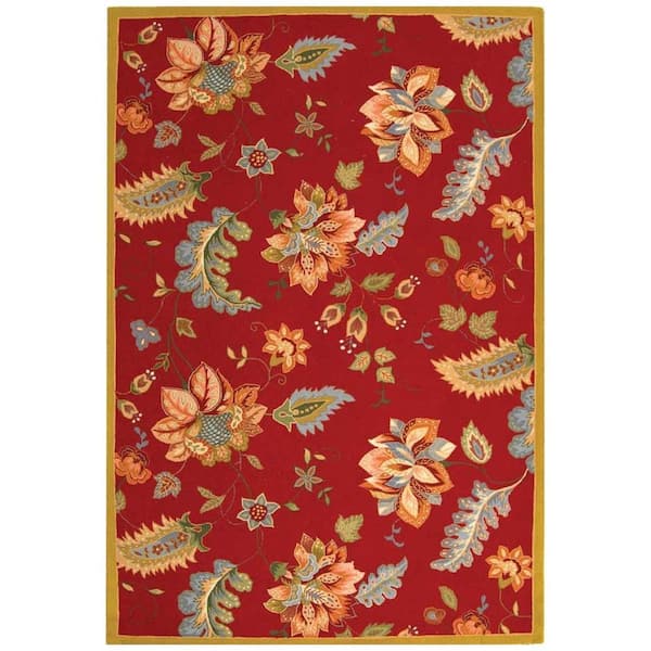 SAFAVIEH Chelsea Red 9 ft. x 12 ft. Floral Area Rug
