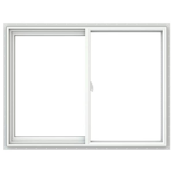 JELD-WEN 47.5 in. x 36.5 in. V-1500 White Left-Hand Vinyl Sliding Window with Fiberglass Mesh Screen