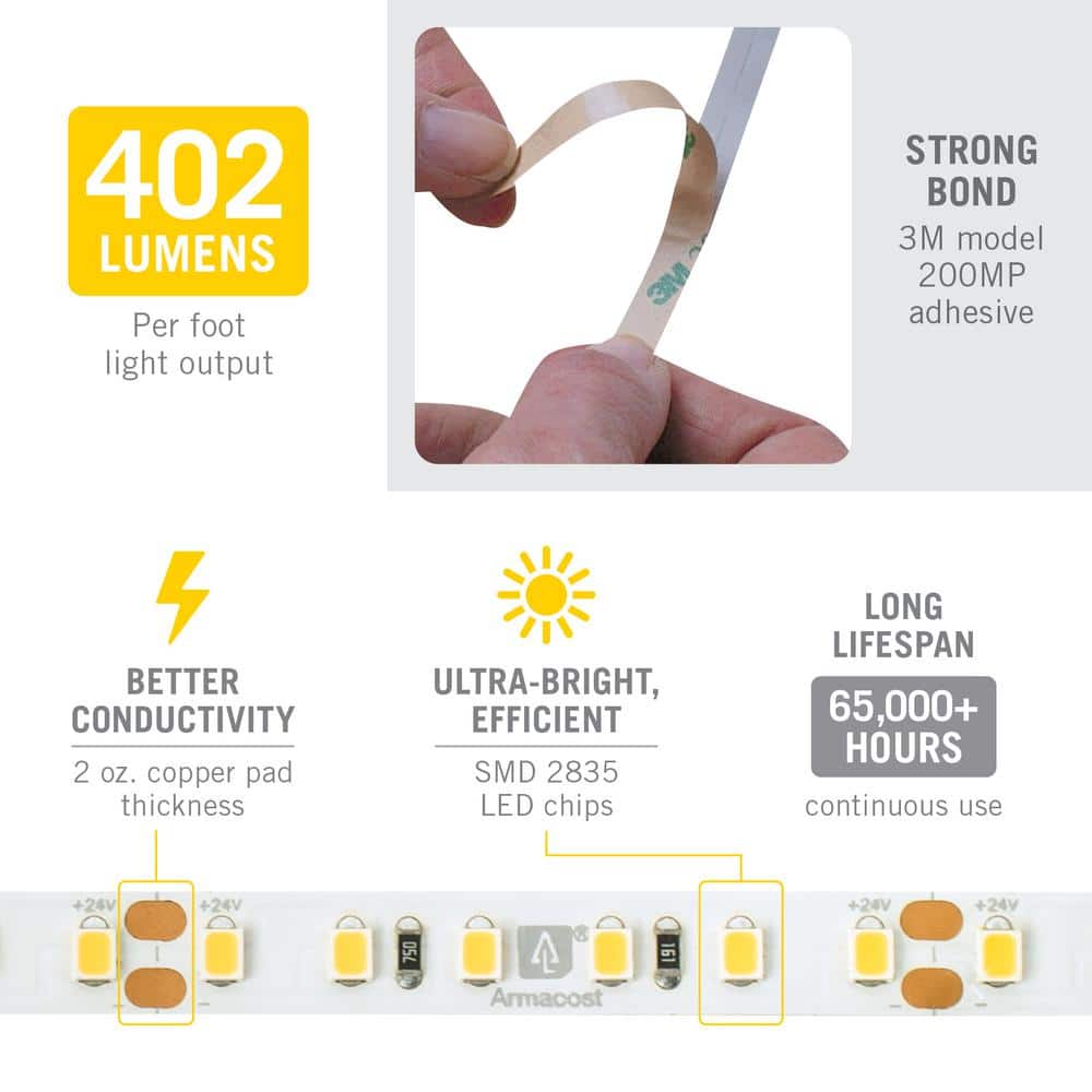 Bright White 32.8-ft LED Tape Light with 120 LEDs per Meter