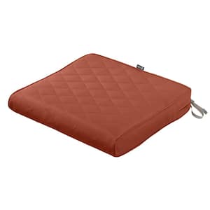 Montlake FadeSafe 21 in. W x 19 in. D x 3 in. Thick Spice Rectangular Outdoor Quilted Dining Seat Cushion