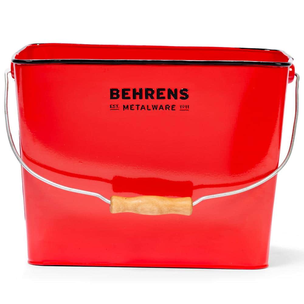 Behrens 3.25 Gal. Galvanized Steel Rectangular Cleaning Bucket Red