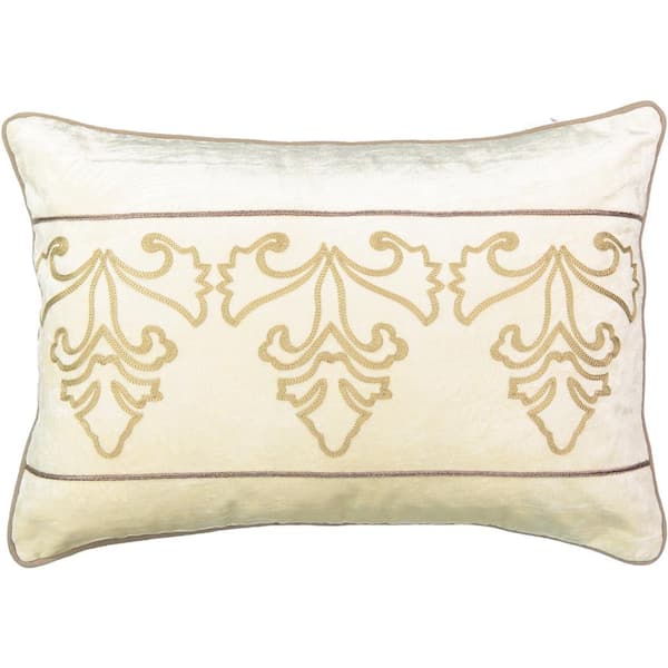 Beautyrest Sandrine Creme Geometric Polyester 14 in. x 20 in. Throw Pillow