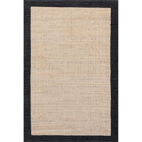 nuLOOM Bronwyn Gray 2 ft. x 8 ft. Bordered Jute Area Rug