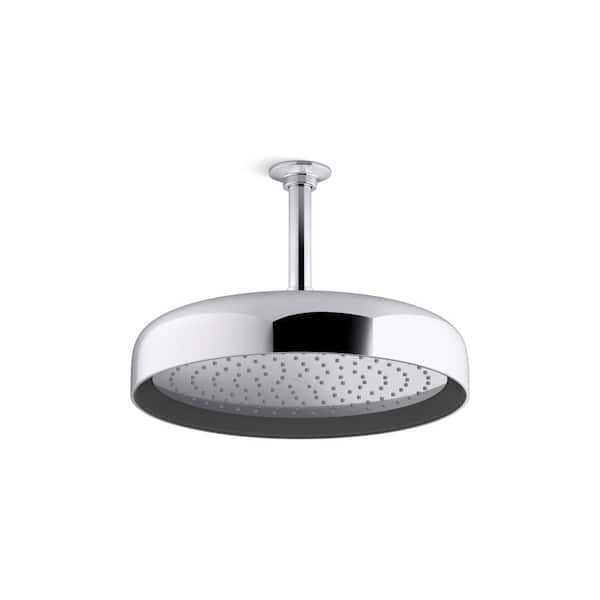KOHLER Statement Round 1-Spray Patterns 1.75 GPM 12 in. Ceiling Mount Rainhead Fixed Shower Head in Vibrant French Gold