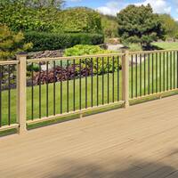 ProWood 6 ft. Southern Yellow Pine Moulded Rail Kit with Aluminum Round Balusters 447295