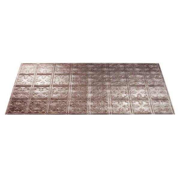 Fasade Traditional 10 2 ft. x 4 ft. Cross Hatch Silver Lay-in Ceiling Tile