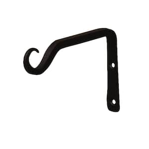 6 in. L Black Powder Coat Iron Straight Up Curled Wall Bracket Hook