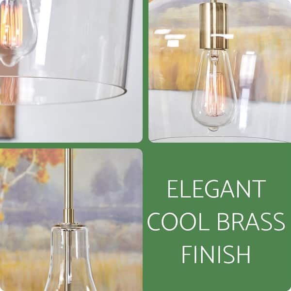 Kira Home Lucy 16 in. 60-Watt 1-Light Cool Brass Modern Bowl